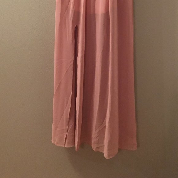 High Neck Chiffon Floor Length Gown - Picture 3 of 7